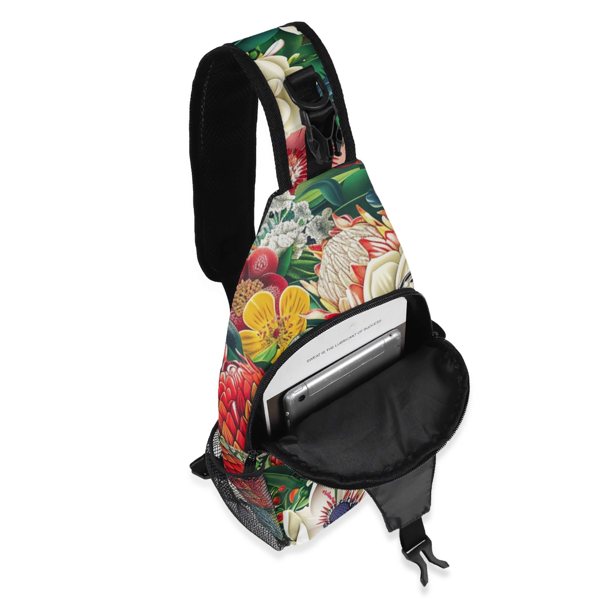 Native Australian Flowers Chest Crossbody Bag with Adjustable Strap Chest Crossbody Bag Plants Printed Offshore