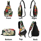 Native Australian Flowers Chest Crossbody Bag with Adjustable Strap Chest Crossbody Bag Plants Printed Offshore