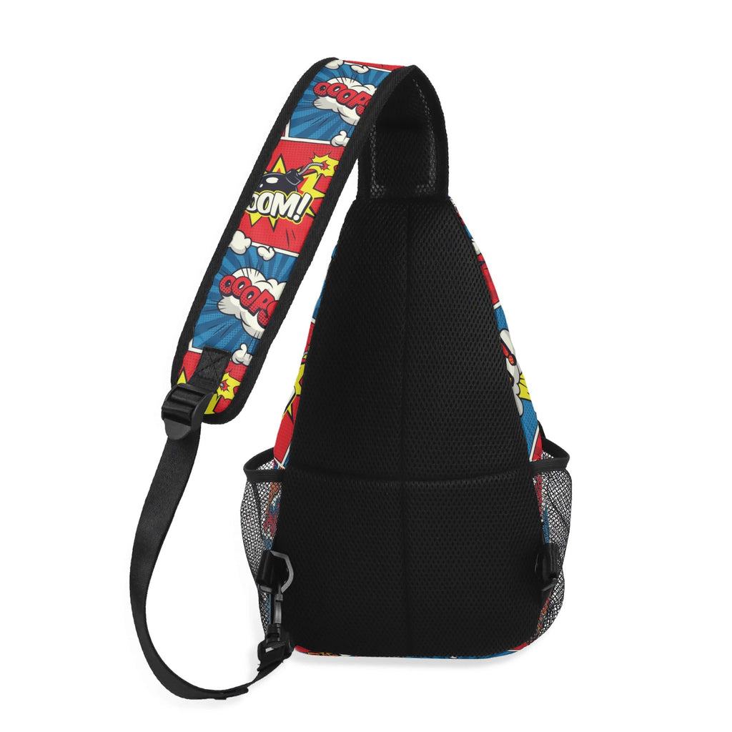 Comic Book Cell Chest Crossbody Bag with Adjustable Strap Chest Crossbody Bag comic Printed Offshore