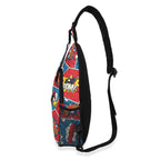 Comic Book Cell Chest Crossbody Bag with Adjustable Strap Chest Crossbody Bag comic Printed Offshore