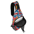 Comic Book Cell Chest Crossbody Bag with Adjustable Strap Chest Crossbody Bag comic Printed Offshore