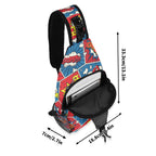Comic Book Cell Chest Crossbody Bag with Adjustable Strap Chest Crossbody Bag comic Printed Offshore