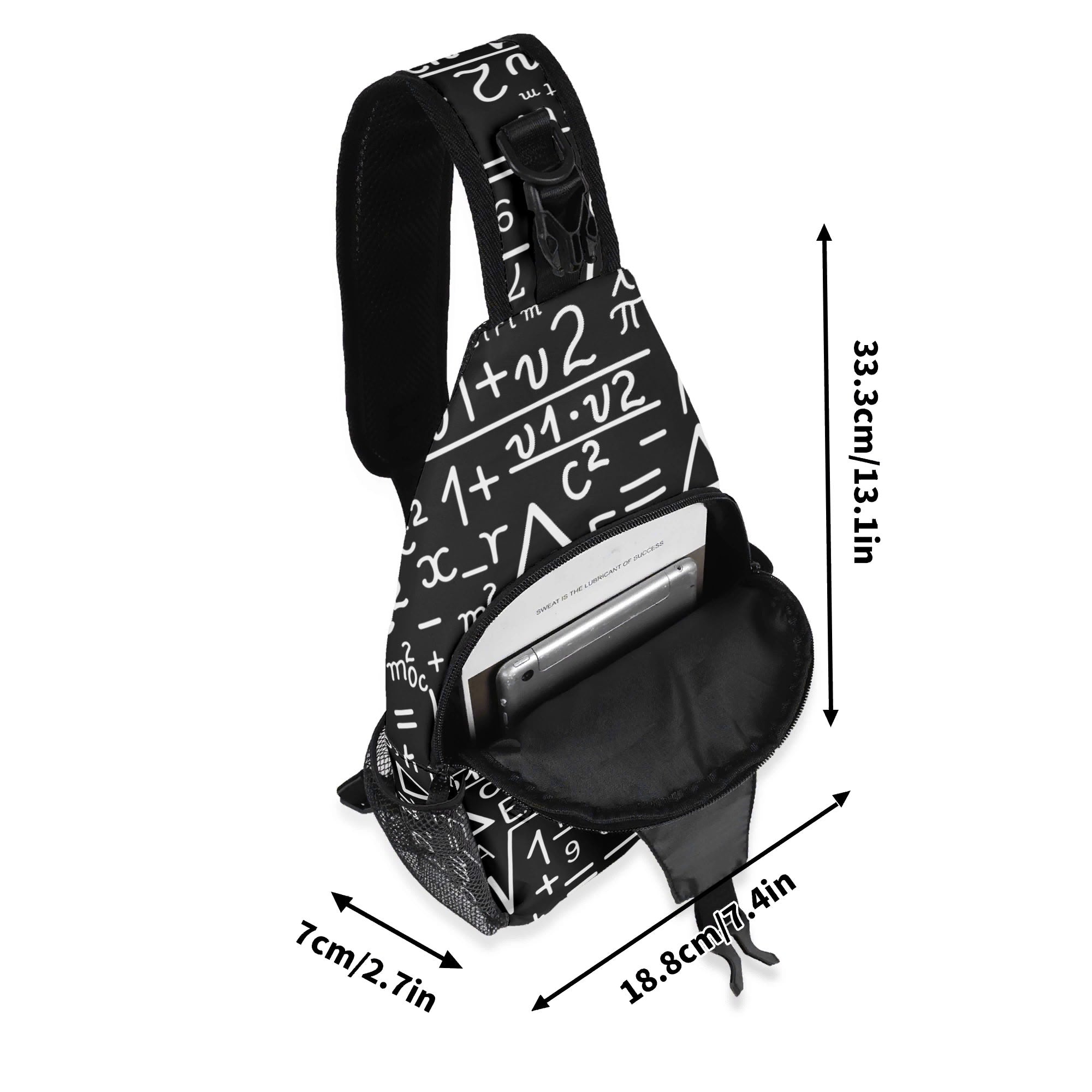 Mathematics Chest Crossbody Bag with Adjustable Strap Chest Crossbody Bag Maths Printed Offshore