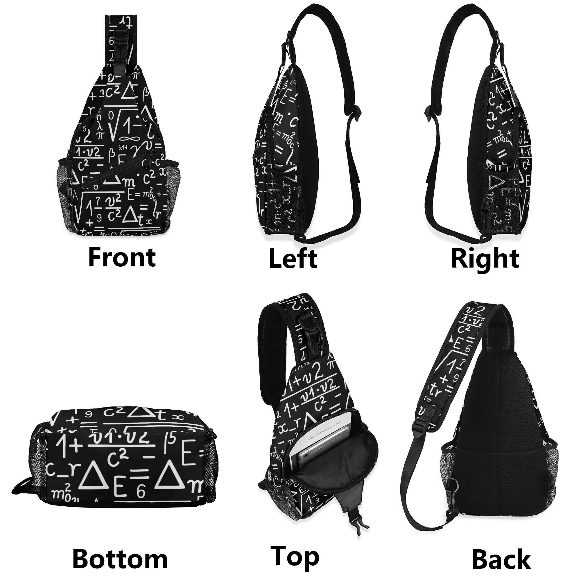 Mathematics Chest Crossbody Bag with Adjustable Strap Chest Crossbody Bag Maths Printed Offshore