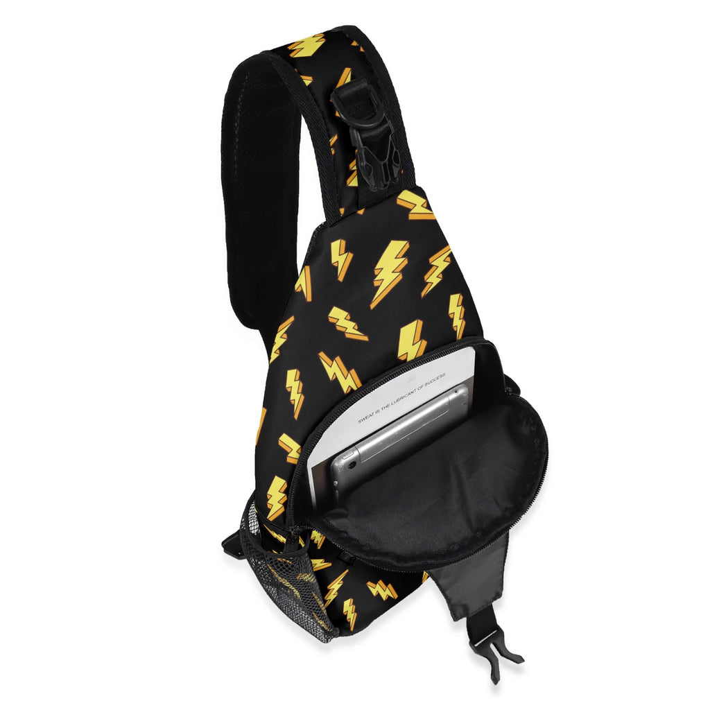 Lightning Bolts Chest Crossbody Bag with Adjustable Strap Chest Crossbody Bag comic Printed Offshore