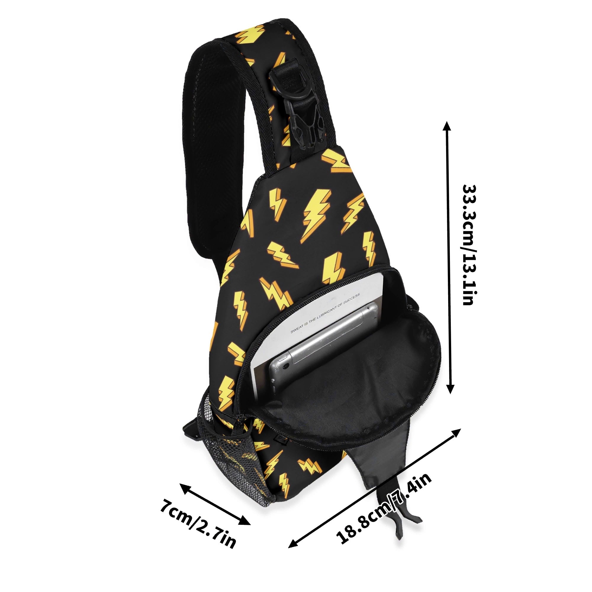 Lightning Bolts Chest Crossbody Bag with Adjustable Strap Chest Crossbody Bag comic Printed Offshore