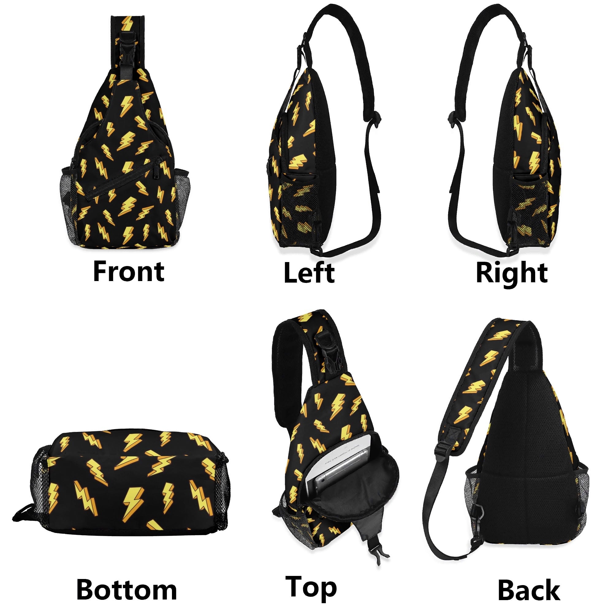 Lightning Bolts Chest Crossbody Bag with Adjustable Strap Chest Crossbody Bag comic Printed Offshore