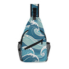 Ocean Waves Chest Crossbody Bag with Adjustable Strap Default Title Chest Crossbody Bag Ocean Printed Offshore Surf