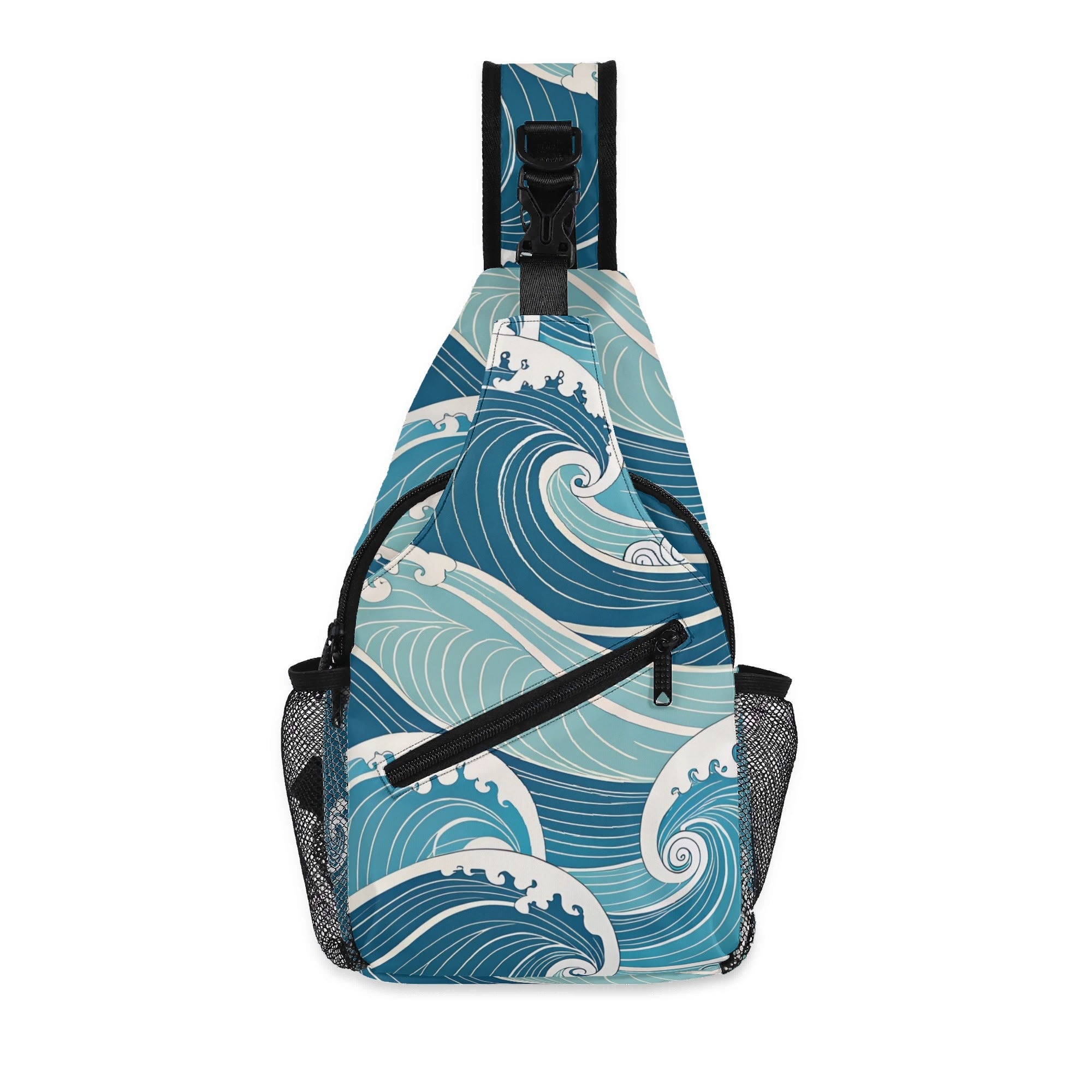 Ocean Waves Chest Crossbody Bag with Adjustable Strap Default Title Chest Crossbody Bag Ocean Printed Offshore Surf
