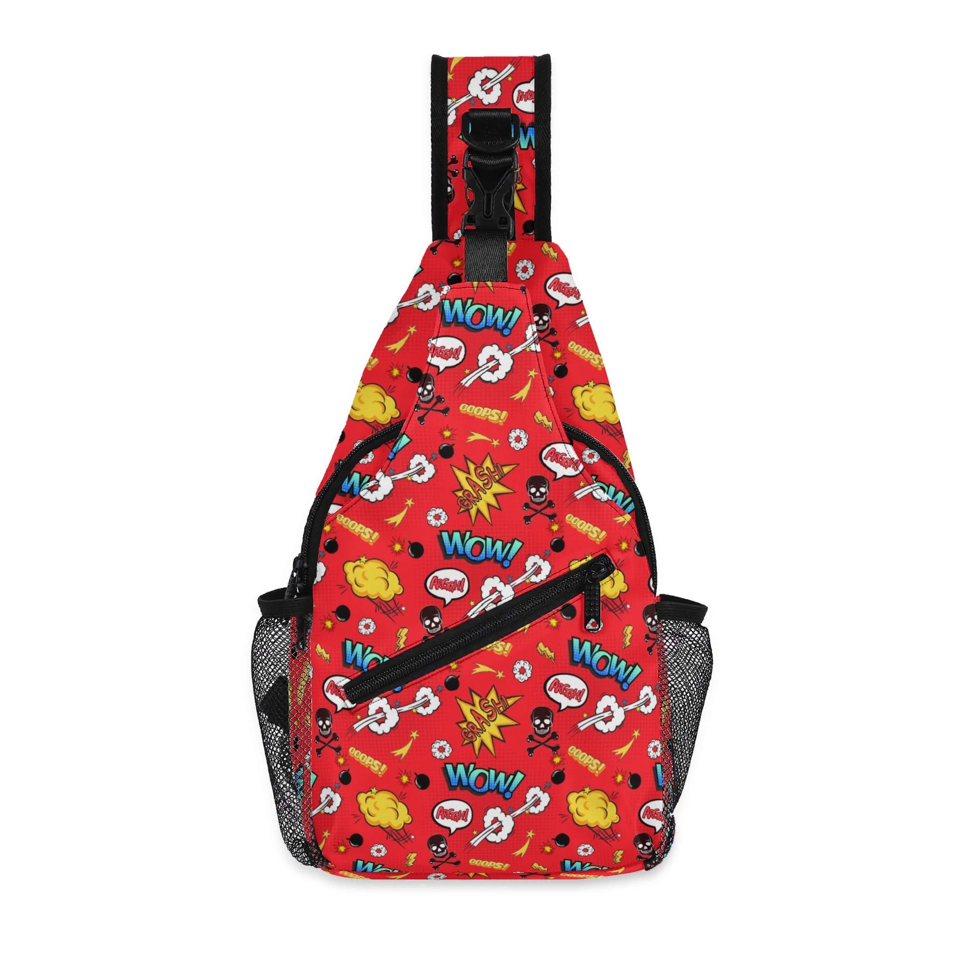 Red Comic Book Chest Crossbody Bag with Adjustable Strap Default Title Chest Crossbody Bag comic Printed Offshore