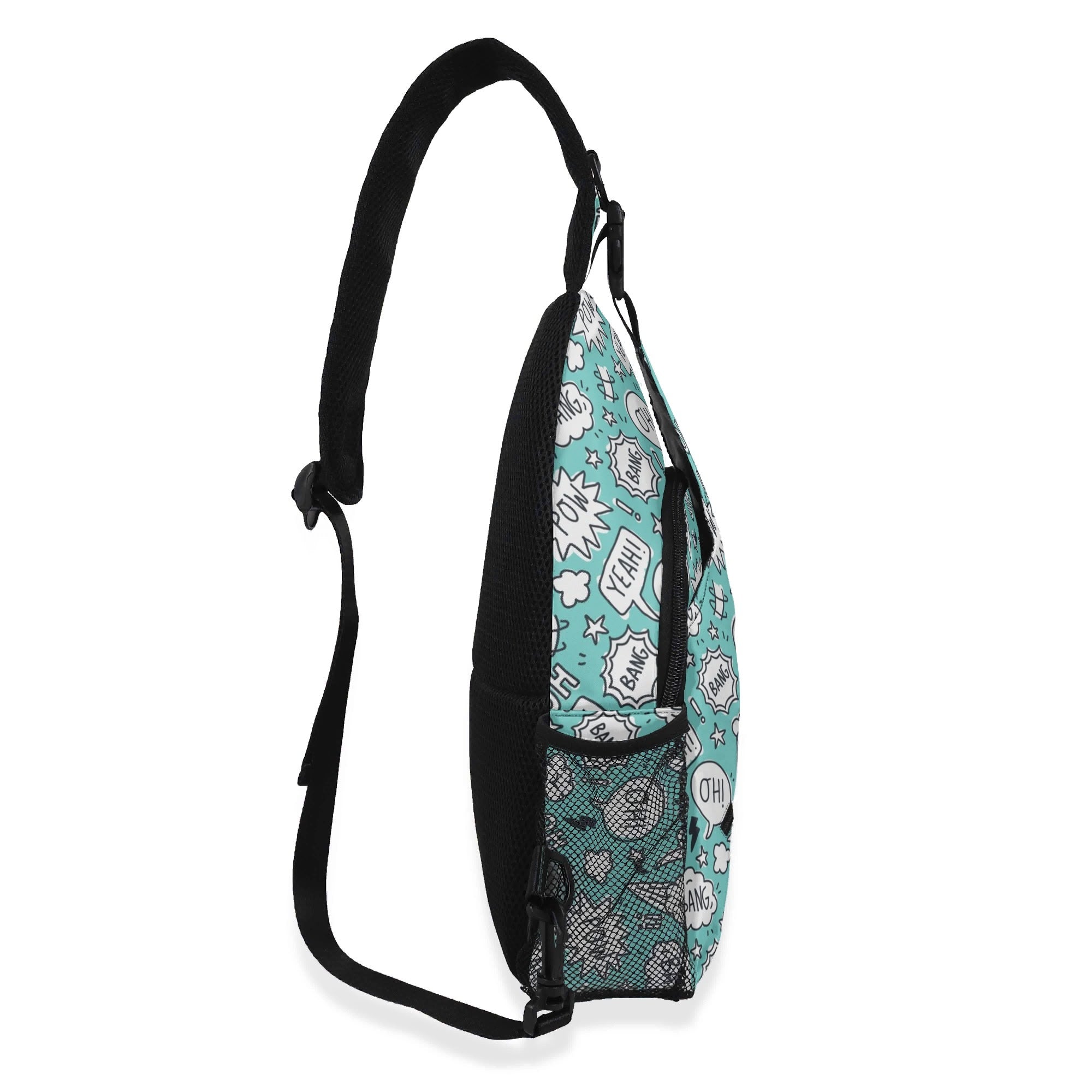 Comic Book Speech Bubbles Chest Crossbody Bag with Adjustable Strap Chest Crossbody Bag comic Printed Offshore