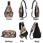 Flamingo Jungle Chest Crossbody Bag with Adjustable Strap Chest Crossbody Bag Plants Printed Offshore