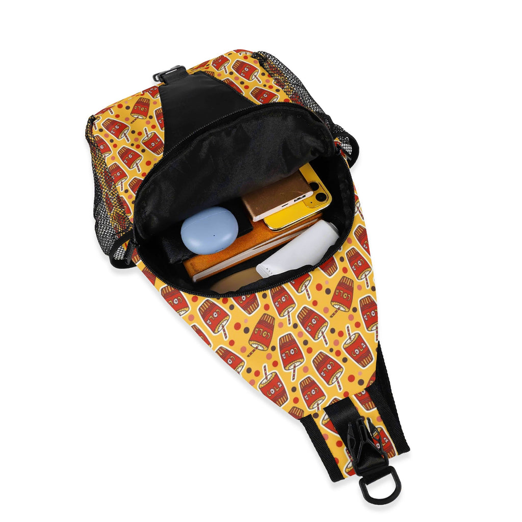 Cola Chest Crossbody Bag with Adjustable Strap Chest Crossbody Bag animal Food Printed Offshore