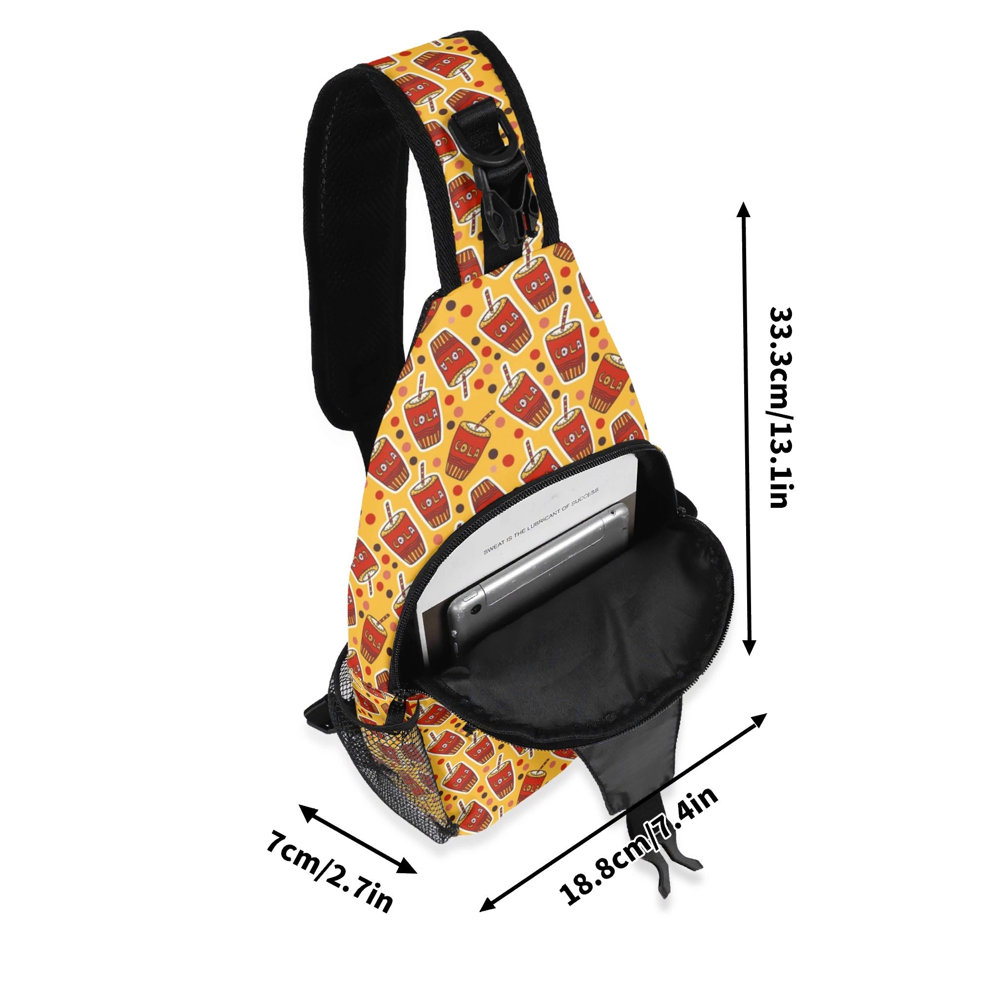 Cola Chest Crossbody Bag with Adjustable Strap Chest Crossbody Bag animal Food Printed Offshore