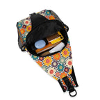 Happy Retro Flowers Chest Crossbody Bag with Adjustable Strap Chest Crossbody Bag Printed Offshore Retro