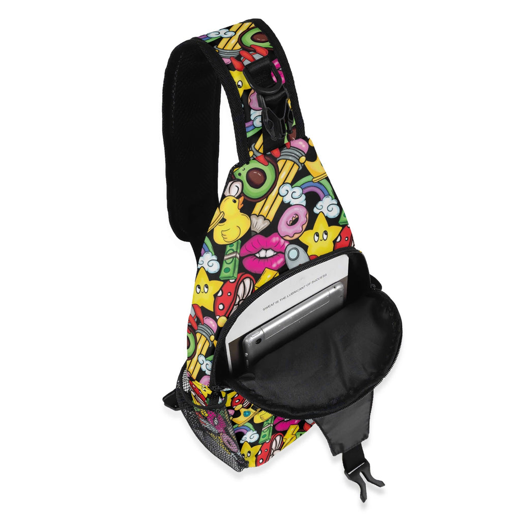 Bright And Cute Chest Crossbody Bag with Adjustable Strap Chest Crossbody Bag Printed Offshore