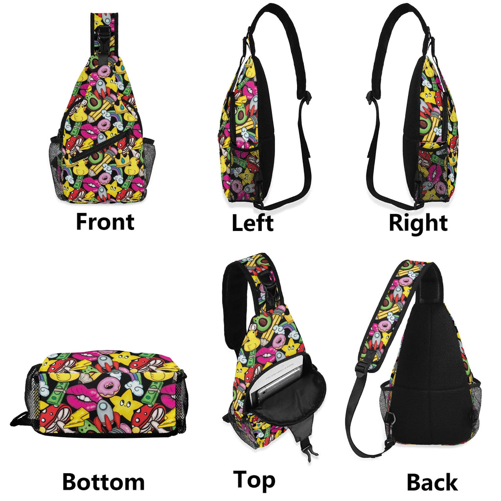 Bright And Cute Chest Crossbody Bag with Adjustable Strap Chest Crossbody Bag Printed Offshore
