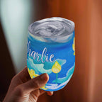 Personalised Water Flowers 12oz Wine Tumbler / Travel Mug Personalised Wine Tumbler / Travel Mug Plants Printed Offshore