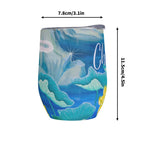 Personalised Water Flowers 12oz Wine Tumbler / Travel Mug Personalised Wine Tumbler / Travel Mug Plants Printed Offshore