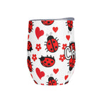 Personalised Ladybug Hearts 12oz Wine Tumbler / Travel Mug Personalised Wine Tumbler / Travel Mug animal Printed Offshore