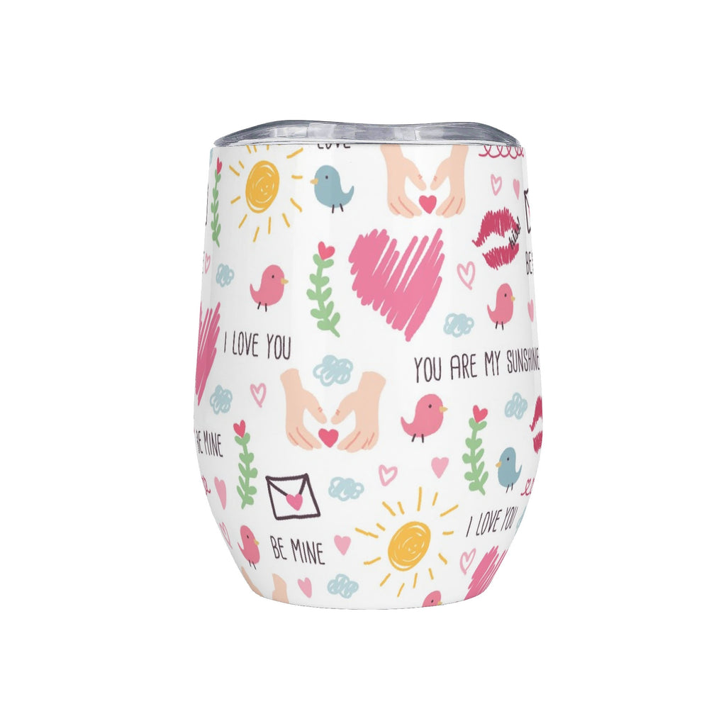 Personalised Valentine 12oz Wine Tumbler / Travel Mug Personalised Wine Tumbler / Travel Mug Love Printed Offshore