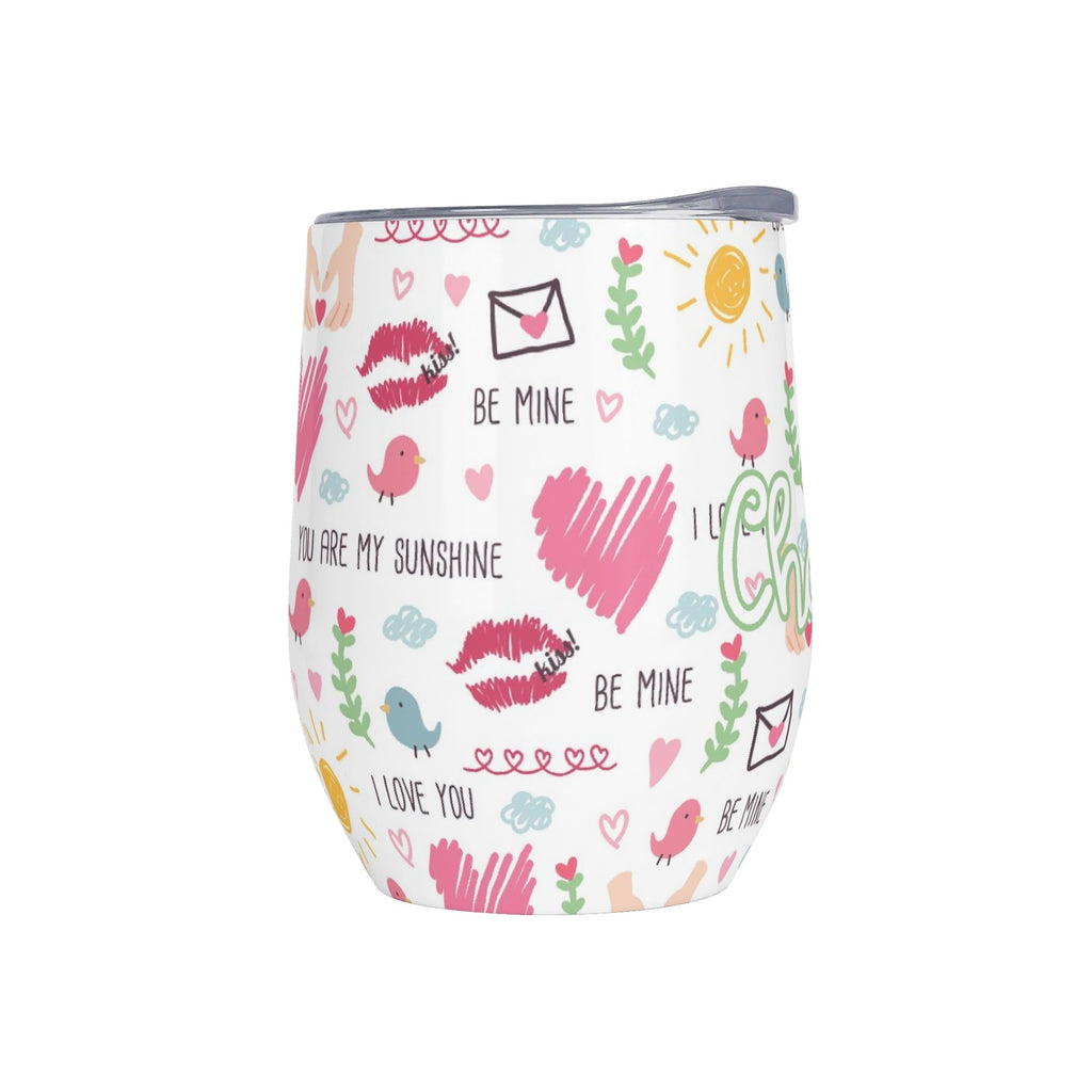 Personalised Valentine 12oz Wine Tumbler / Travel Mug Personalised Wine Tumbler / Travel Mug Love Printed Offshore