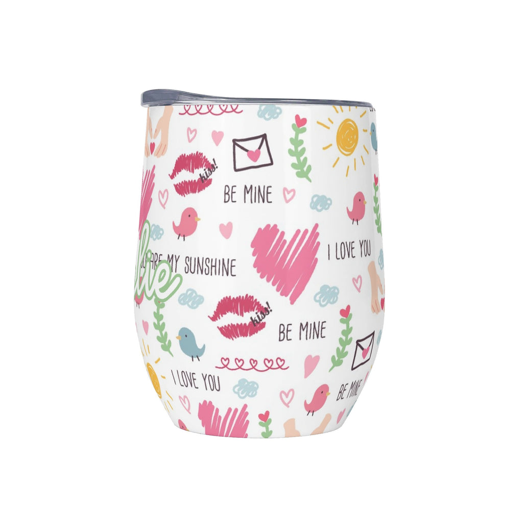 Personalised Valentine 12oz Wine Tumbler / Travel Mug Personalised Wine Tumbler / Travel Mug Love Printed Offshore