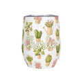 Personalised Cactus Plants In Pots 12oz Wine Tumbler / Travel Mug Default Title Personalised Wine Tumbler / Travel Mug Plants Printed Offshore