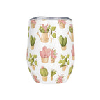 Personalised Cactus Plants In Pots 12oz Wine Tumbler / Travel Mug Personalised Wine Tumbler / Travel Mug Plants Printed Offshore