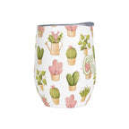 Personalised Cactus Plants In Pots 12oz Wine Tumbler / Travel Mug Personalised Wine Tumbler / Travel Mug Plants Printed Offshore