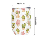 Personalised Cactus Plants In Pots 12oz Wine Tumbler / Travel Mug Personalised Wine Tumbler / Travel Mug Plants Printed Offshore