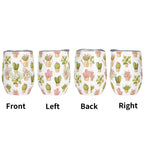 Personalised Cactus Plants In Pots 12oz Wine Tumbler / Travel Mug Personalised Wine Tumbler / Travel Mug Plants Printed Offshore