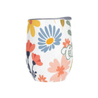 Personalised Cute Boho Flowers 12oz Wine Tumbler / Travel Mug Personalised Wine Tumbler / Travel Mug Plants Printed Offshore