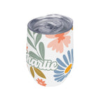 Personalised Cute Boho Flowers 12oz Wine Tumbler / Travel Mug Personalised Wine Tumbler / Travel Mug Plants Printed Offshore