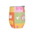 Personalised Patchwork Flowers 12oz Wine Tumbler / Travel Mug Personalised Wine Tumbler / Travel Mug Printed Offshore