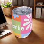 Personalised Patchwork Flowers 12oz Wine Tumbler / Travel Mug Personalised Wine Tumbler / Travel Mug Printed Offshore
