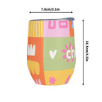 Personalised Patchwork Flowers 12oz Wine Tumbler / Travel Mug Personalised Wine Tumbler / Travel Mug Printed Offshore