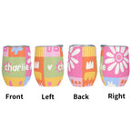Personalised Patchwork Flowers 12oz Wine Tumbler / Travel Mug Personalised Wine Tumbler / Travel Mug Printed Offshore