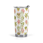 Personalised Cactus Plants In Pots Stainless Steel 20oz Travel Mug Default Title Personalised 20oz Travel Mug Plants Printed Offshore
