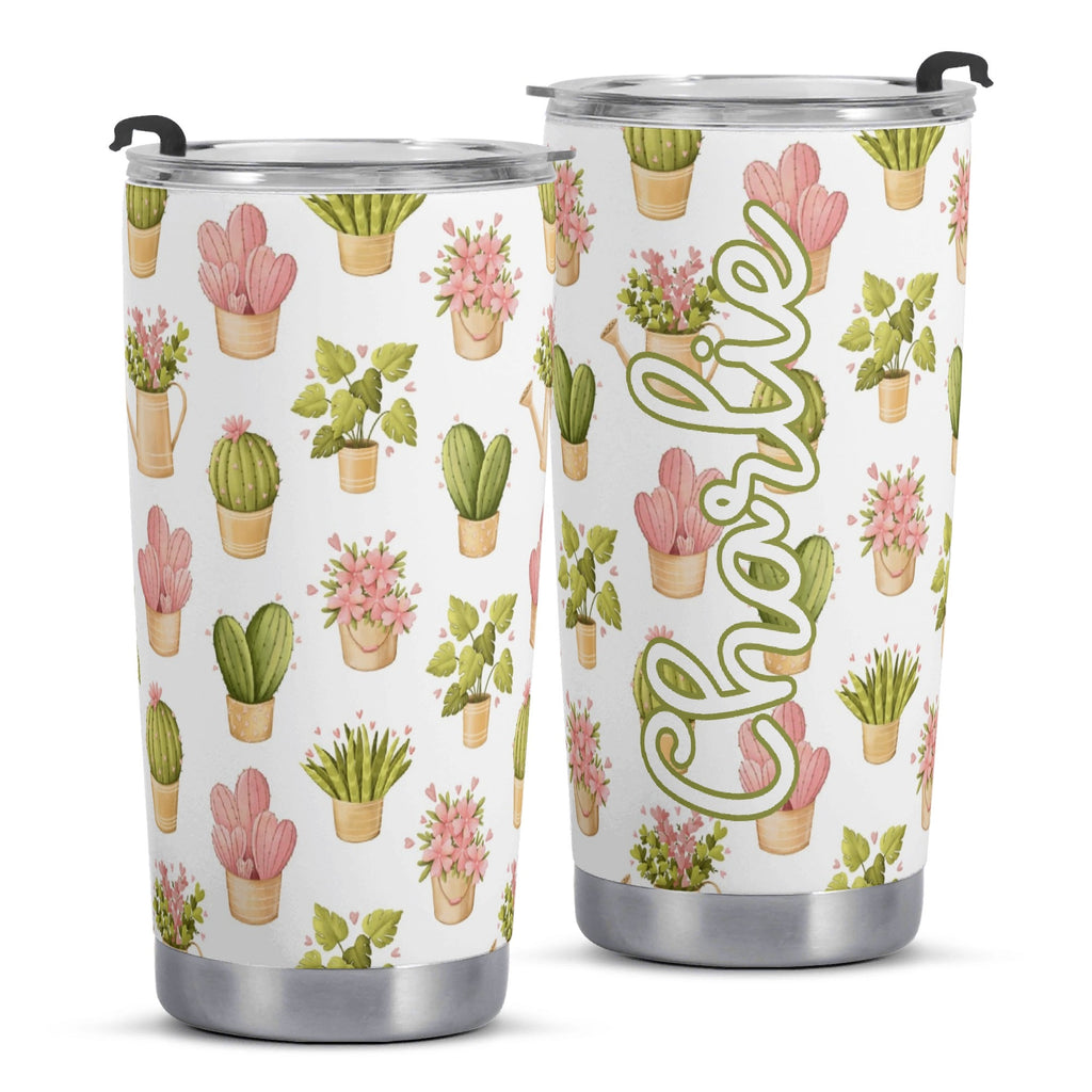 Personalised Cactus Plants In Pots Stainless Steel 20oz Travel Mug Personalised 20oz Travel Mug Plants Printed Offshore