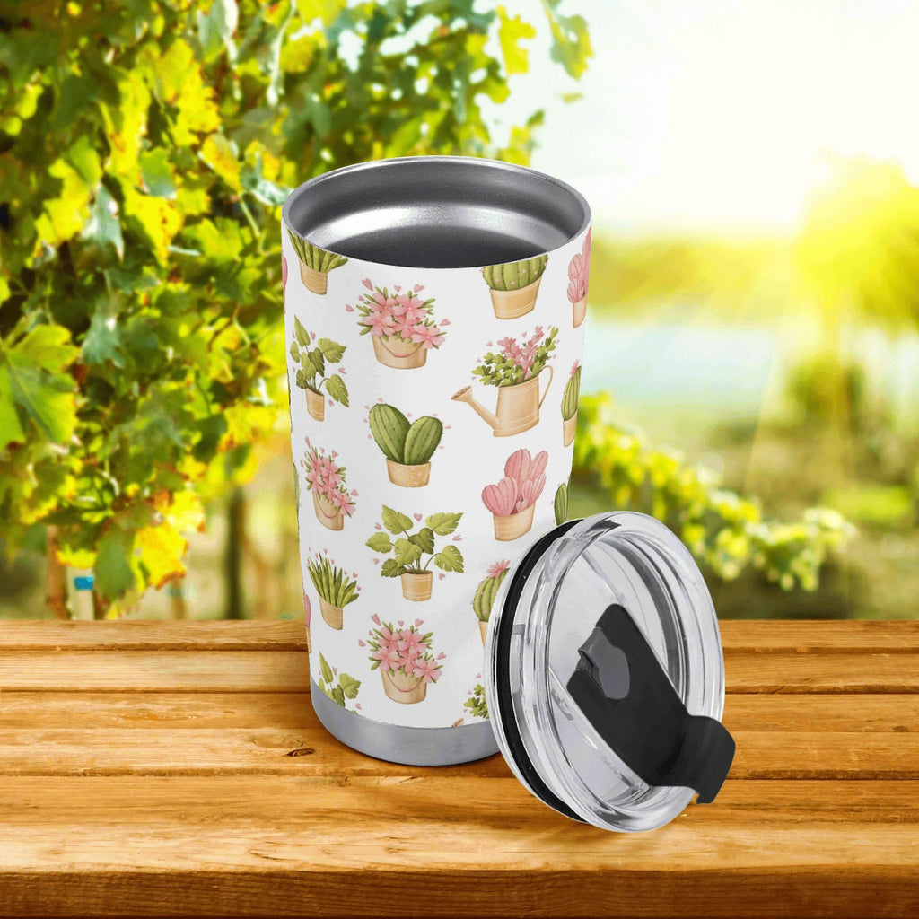 Personalised Cactus Plants In Pots Stainless Steel 20oz Travel Mug Personalised 20oz Travel Mug Plants Printed Offshore