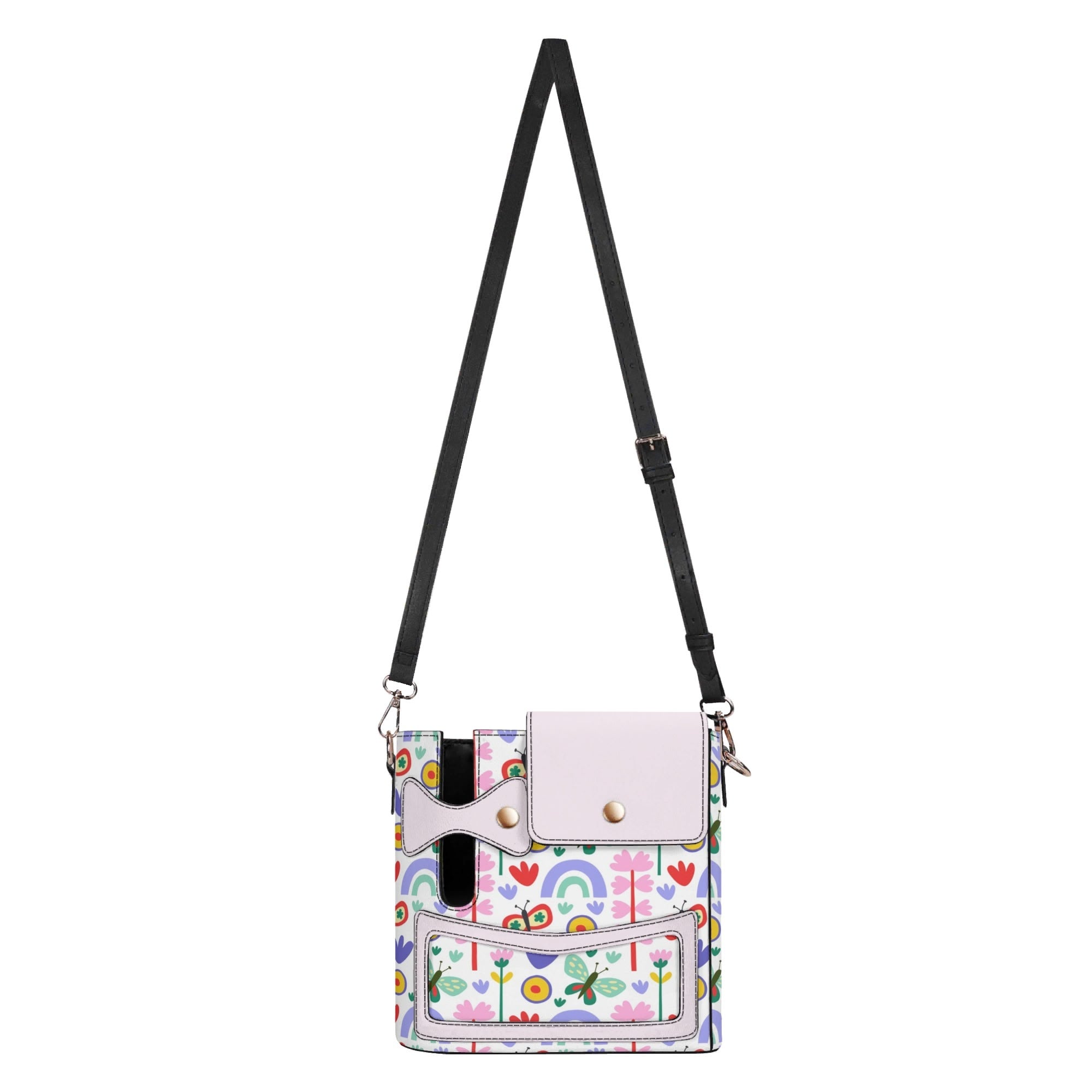 Butterflies And Rainbows Crossbody Water Bottle Storage Bag Water Bottle Storage Handbag Printed Offshore