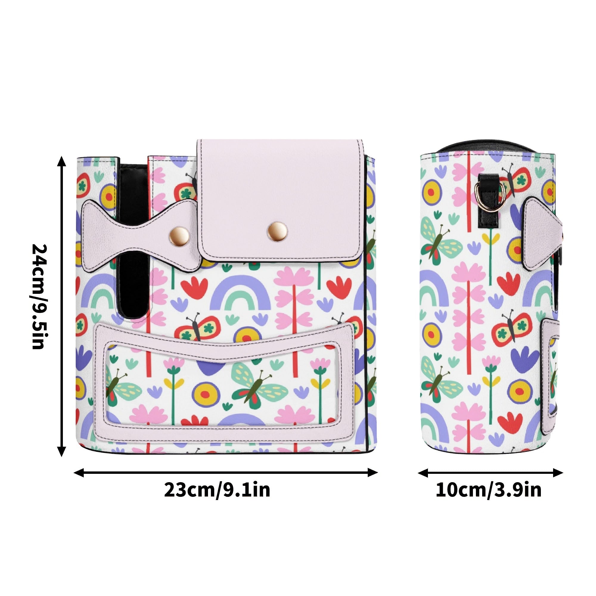 Butterflies And Rainbows Crossbody Water Bottle Storage Bag Water Bottle Storage Handbag Printed Offshore
