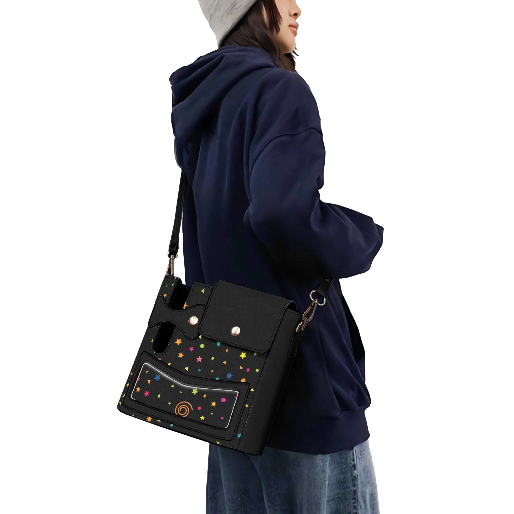 Stars And Swirls Crossbody Water Bottle Storage Bag Water Bottle Storage Handbag Printed Offshore