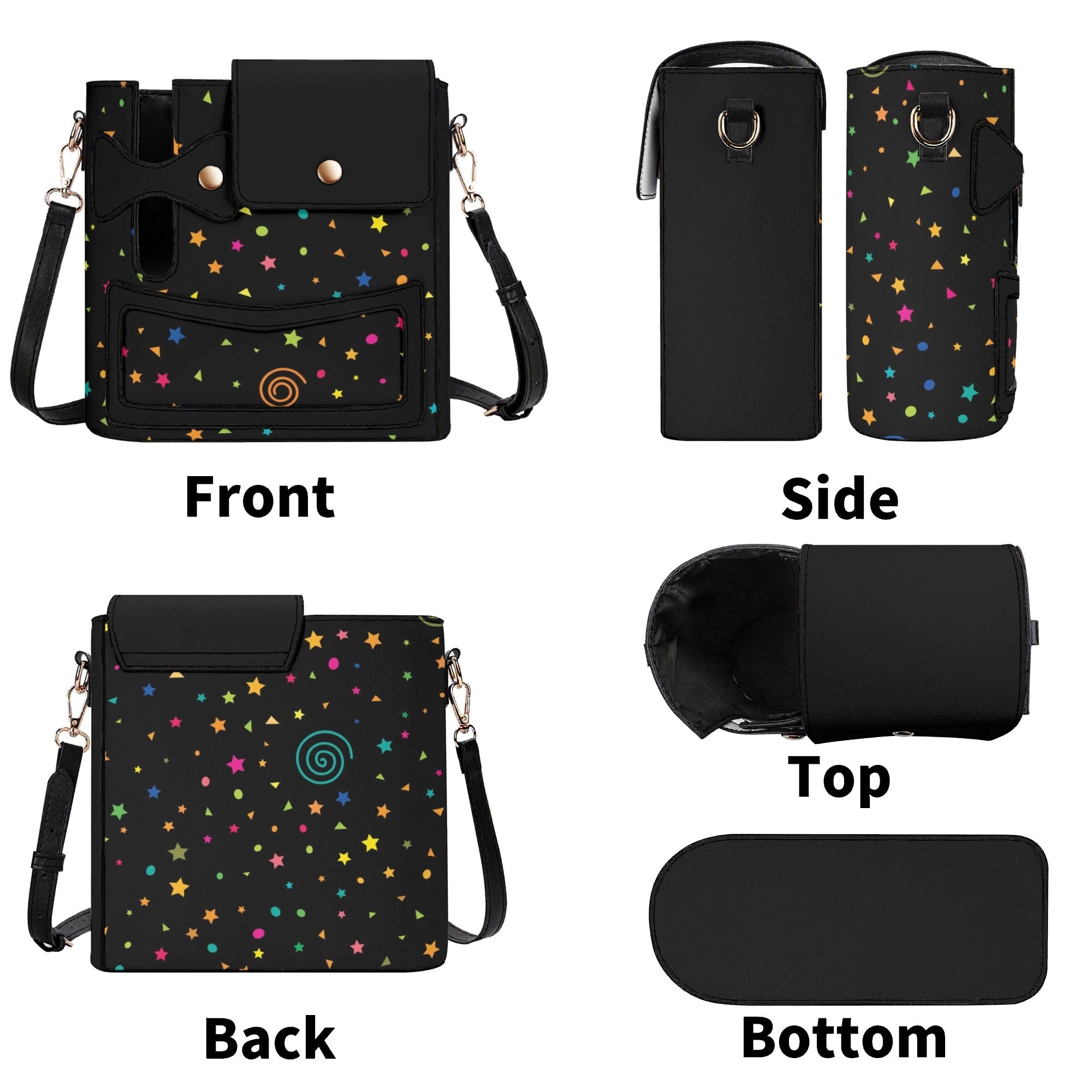 Stars And Swirls Crossbody Water Bottle Storage Bag Water Bottle Storage Handbag Printed Offshore