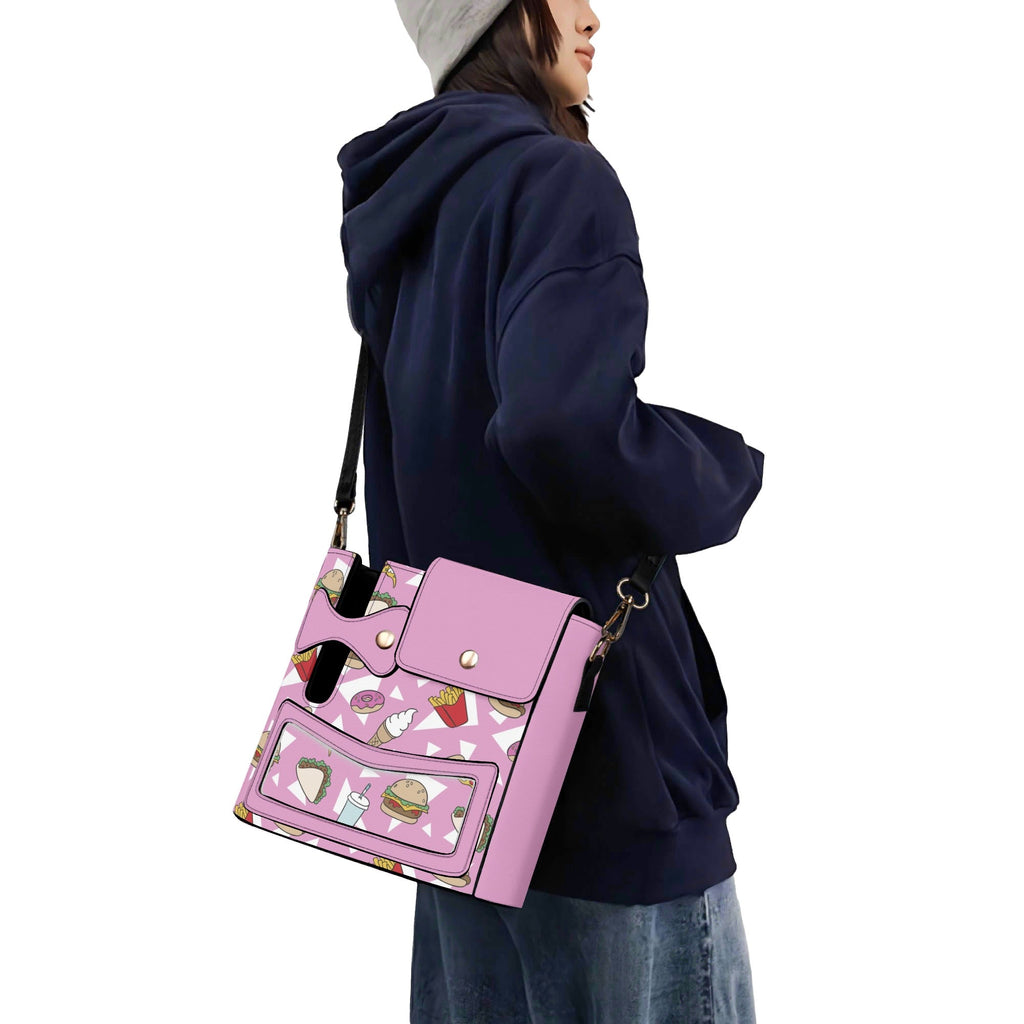 Fast Food Crossbody Water Bottle Storage Bag Water Bottle Storage Handbag Food Printed Offshore