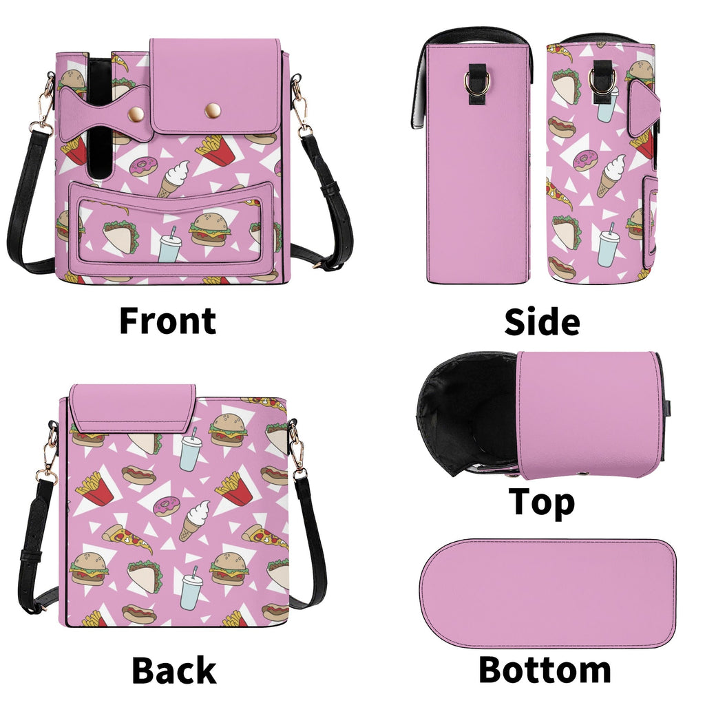 Fast Food Crossbody Water Bottle Storage Bag Water Bottle Storage Handbag Food Printed Offshore