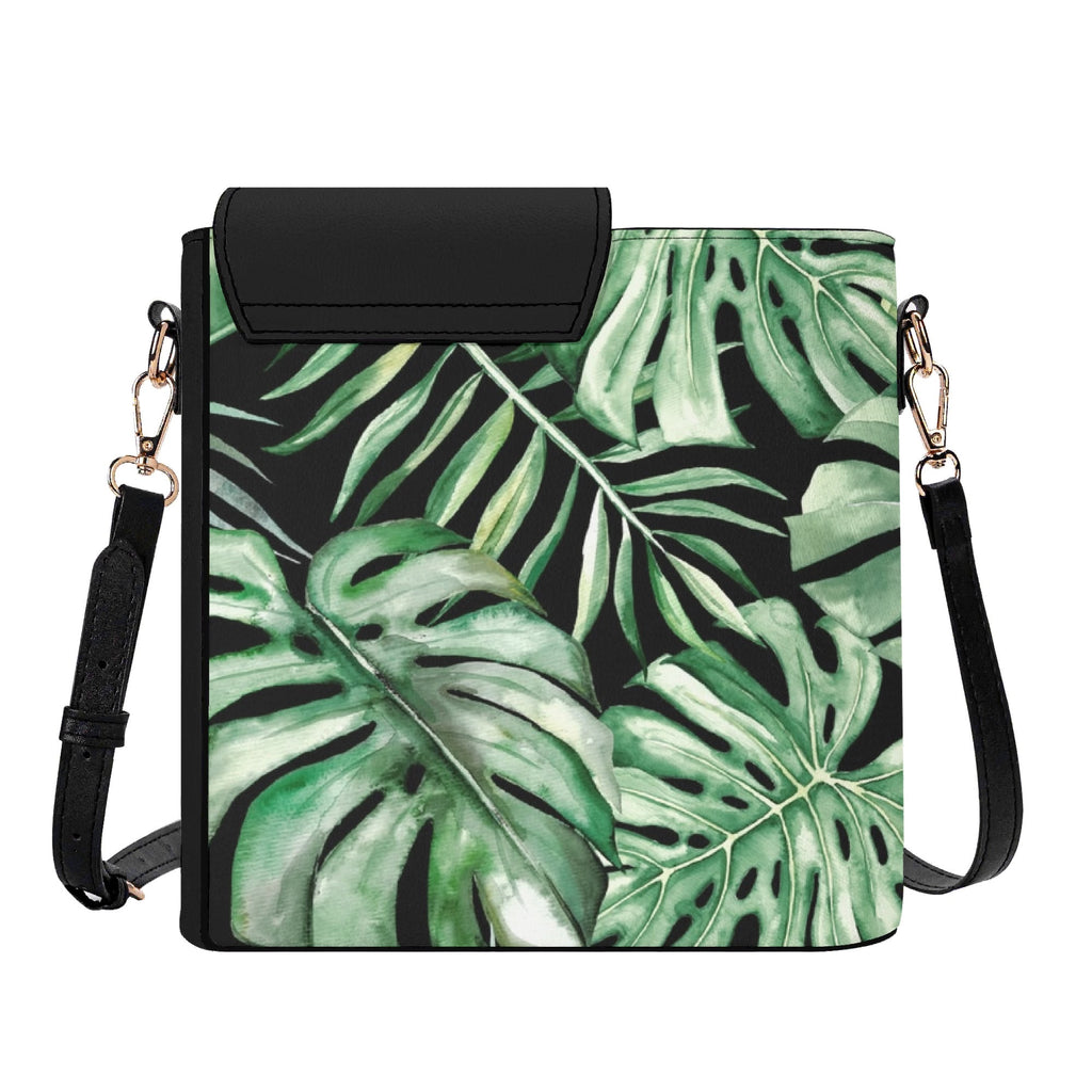 Jungle Leaves Crossbody Water Bottle Storage Bag Water Bottle Storage Handbag Plants Printed Offshore