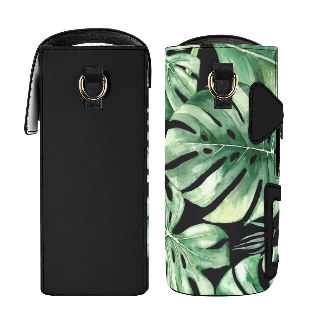 Jungle Leaves Crossbody Water Bottle Storage Bag Water Bottle Storage Handbag Plants Printed Offshore