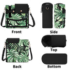 Jungle Leaves Crossbody Water Bottle Storage Bag Water Bottle Storage Handbag Plants Printed Offshore